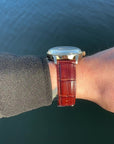 Færder Fyr - Brun skinnreim - 43mm