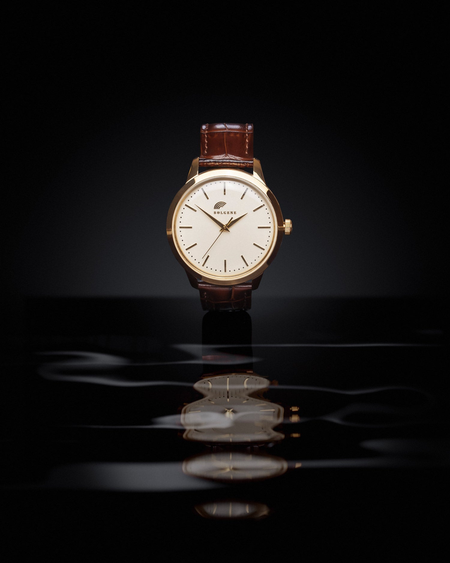 Færder Fyr - Brun skinnreim - 43mm