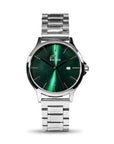 Timepiece by Bølgene Norway - Bølgene Kjeungskjaer Fyr sølvklokke med grønn skive